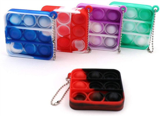 Mini Push pop Bubble Sensory Fidget Toys, Mini pop Toys pop Keychain, Simple Dimple Anti-Anxiety Silicone Squeeze Stress