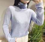 Women Cashmere Sweater Turtle Neck Roll Edge Winter Knitwear