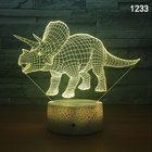 Dinosaur 3D Night Light Touch Table Desk Lamp, Elsley 7 Colors 3D Optical Illusion Lights For Kids Room