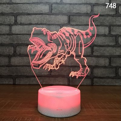 3D Dinosaurs 01 Visual Light 7 Colors Touch Table Desk night light for room decoration