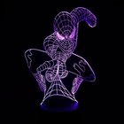 7 Colors Superhero Spiderman 3D Table Lamp Optical Illusion Bulbing able Desk night light for childredns room
