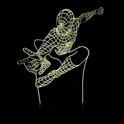 7 Colors Superhero Spiderman 3D Table Lamp Optical Illusion Bulbing able Desk night light for childredns room