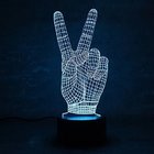 Hot sale 3D Illusion Victory Gesture Touch Control 7 Colors Change Night Light with USB Charger For Kids Christmas