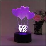 Acrylic Sweet Heart 3D LED Visual night light supplier in China  mini night light for Special Day