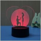 Home decorate 3D Illusion Sweet heart  Plug Powered Dimmable LED Desk Lamp Night Light Wholesales