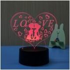 Hot sales Home decorate 3D Illusion Sweet heart  Plug Powered Dimmable LED Desk Lamp Night Light  for Mother's day  gift