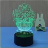 Hot sales Home decorate 3D Illusion balloon design Plug Powered Dimmable LED Desk Lamp Night Light  for gift