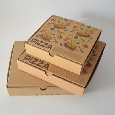 China Brown Kraft Paper Ripple Pizza boxer Burger boxes Custom Logo Printed in your size packaging boxes takeaway supplier