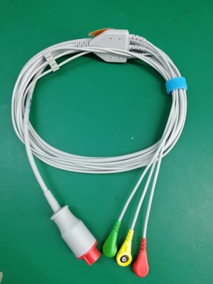 China Bionet ECG Cable 3 Leads Round 8Pin Red Connector With IEC Standard supplier
