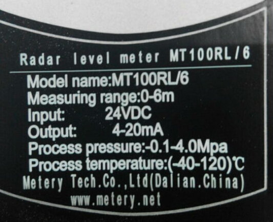 High frequency Radar level sensor MT100RL from METERY TECH. 4-20MA Flange or Thread