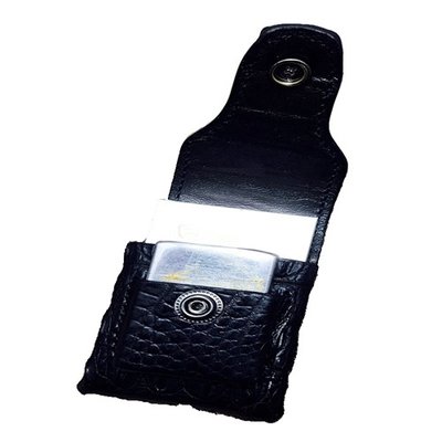Handmade Leather Goods Black Crocodile With Bone Coccyx Men's Personality Soft Pack Cigarette Case Protective Case