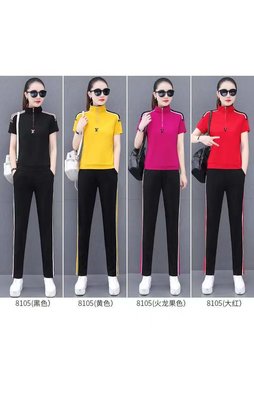 Monisa leisure sports suit female summer Korean version 2022 women's slim trousers sportswear summer short sleeve
