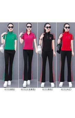 Monisa lady summer sports leisure  suit with half zipper with wide legged trousers / women s shorts / sportswear brand