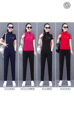 Monisa lady sports leisure colorful suit with half zipper in summer / comfortable pants / comfortable wearing