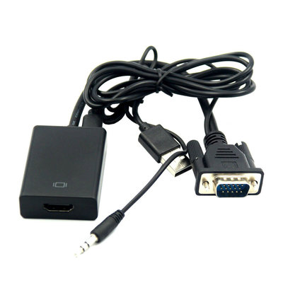 1080P VGA to HDMI Audio Video Cable Adapter Female Converter with USB Cable