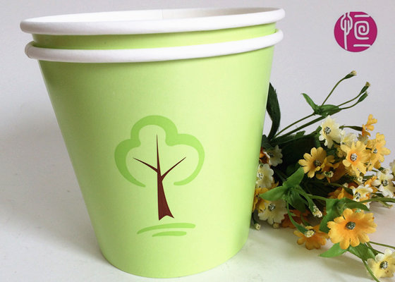 China Green 32oz Custom Flexo Print Round  Paper Container For Plant supplier