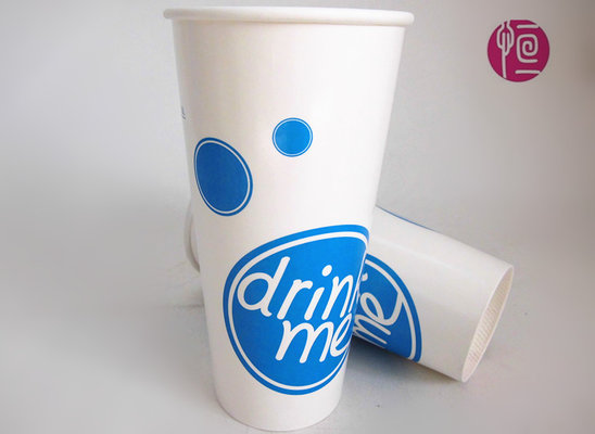 China 20 Ounce Cold Paper Cups 700ml For Rani Juice , Double Walled Paper Coffee Cups supplier