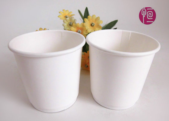 China 4oz Double Wall Paper Cups , Disposable Hot Drink Cups Plain White supplier