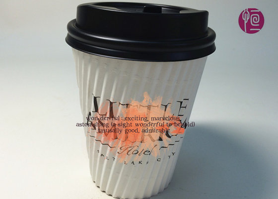 China Triple Layer Ripple Paper Cups , biodegradable coffee cups Logo Print supplier