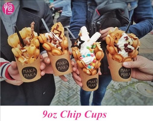 China Disposable French Fries Custom Printed Paper Cups for Chips and Ice Cream supplier