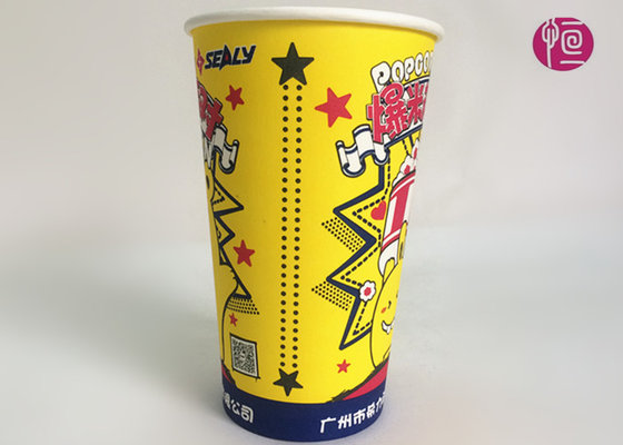 China 18oz Top Dia 90mm Single Wall Paper Cups , PE Coated Paper Cup For Popcorn supplier