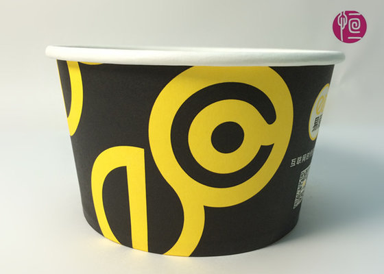 China 185mm Round Printed Paper Salad Bowls Take Away With PET Lid supplier