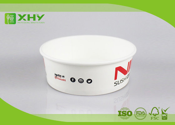 China 500ml 20oz PE Coated Food Grade Paper Salad Bowls With Plastic Cover / Single Wall supplier