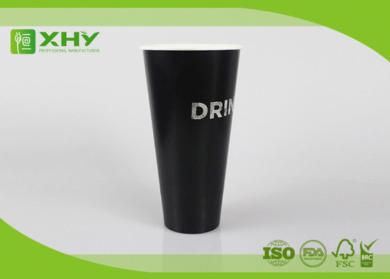 China 44oz Logo Printed Truck Driver Take Away Cold Drink Paper Cups with Lids FDA Certificated supplier