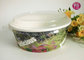 OEM / ODM Paper Salad Bowls Custom Flower Design With PET Lid supplier