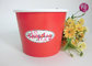 Single Wall 12oz Custom Disposable Ice Cream Cups With Lid , Red supplier