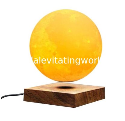 square wooden base magnetic floating levitate bottom moon bulb lamp 6inch