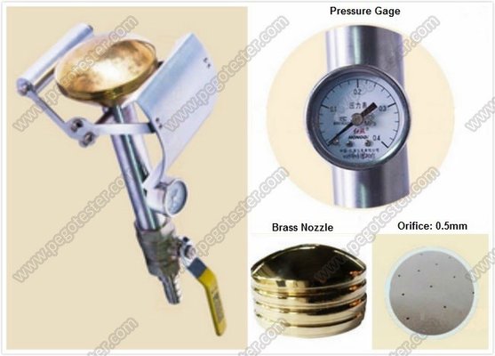 IEC60529 Hand-held Brass Water Spray Nozzle with Pressure Gauge for IPX3 and IPX4