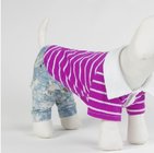 Sports purple Striped Pet Puppy Dog Cat Apparel Clothes Coat T Shirts Size XL L S