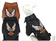 Big Small Personalized Pet Dog Clothes Leather Jacket Brown , Black Color For Winter