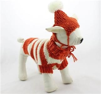 Cute doggie apparel Stripe dog sweater knitting pattern for small dog