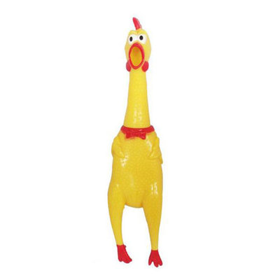 Screaming Yellow Rubber Chicken Pet Dog Toys Squeak Squeaker Chew Toy Gift