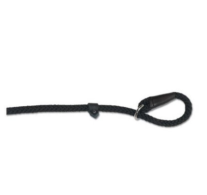 6 Ft Nylon Braided Dog Leash Rope Black With Spliced In Control Handle