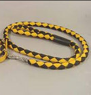 Yellow black braided polyester rope Soft PU dog leash for big dogs