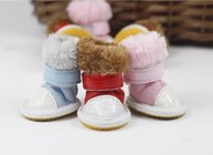 Party anti slip S , M , XL pet dog shoes winter With chamois