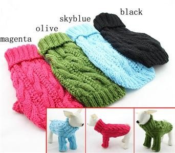 Winter Pet Long Sleeve Dog Turtleneck Sweater Hand Knitting Labrador Apparel