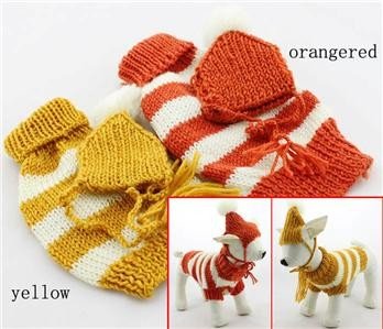 Cute doggie apparel Stripe dog sweater knitting pattern for small dog