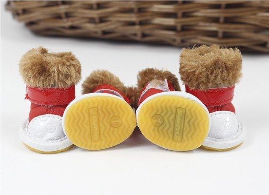 Party anti slip S , M , XL pet dog shoes winter With chamois