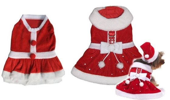 Christmas dog clothes santa outfits