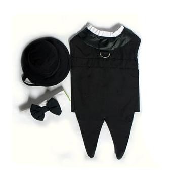 Classic Pet Dog wedding outfit Black tuxedo with tails XXL XXXL