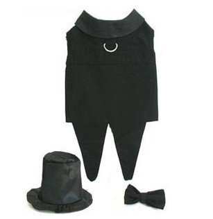 Formal Poodle Doggie Tuxedo Costume Black for dog weddings , bridesmaids