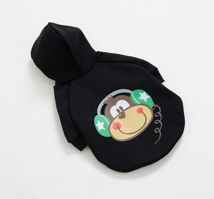 Black Dog Hooded Sweatshirts / Pet Pullover Sweatshirt for winter OEM ODM