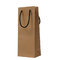 Recycled Brown Kraft Paper Bag With Logo Print Wine Carrier Packaging Bags supplier