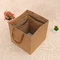 Mini size brown kraft square paper bag with handle custom logo print supplier