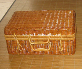 China Two Person Use Natural Color Chinese silvergrass Picnic Basket supplier