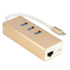 China USB 3.1 Type C  To 3 Ports  Hub + Ethernet Network LAN + Charging Port Adapter For Macbook factory